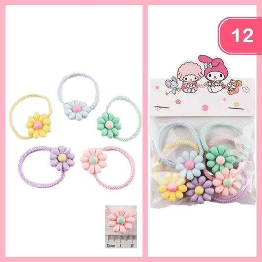 FLOWER HAIR TIE (12 UNITS)