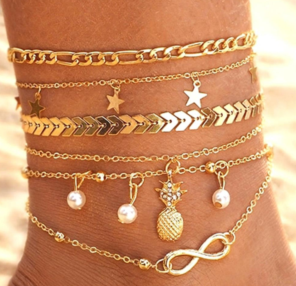 Layered anklet