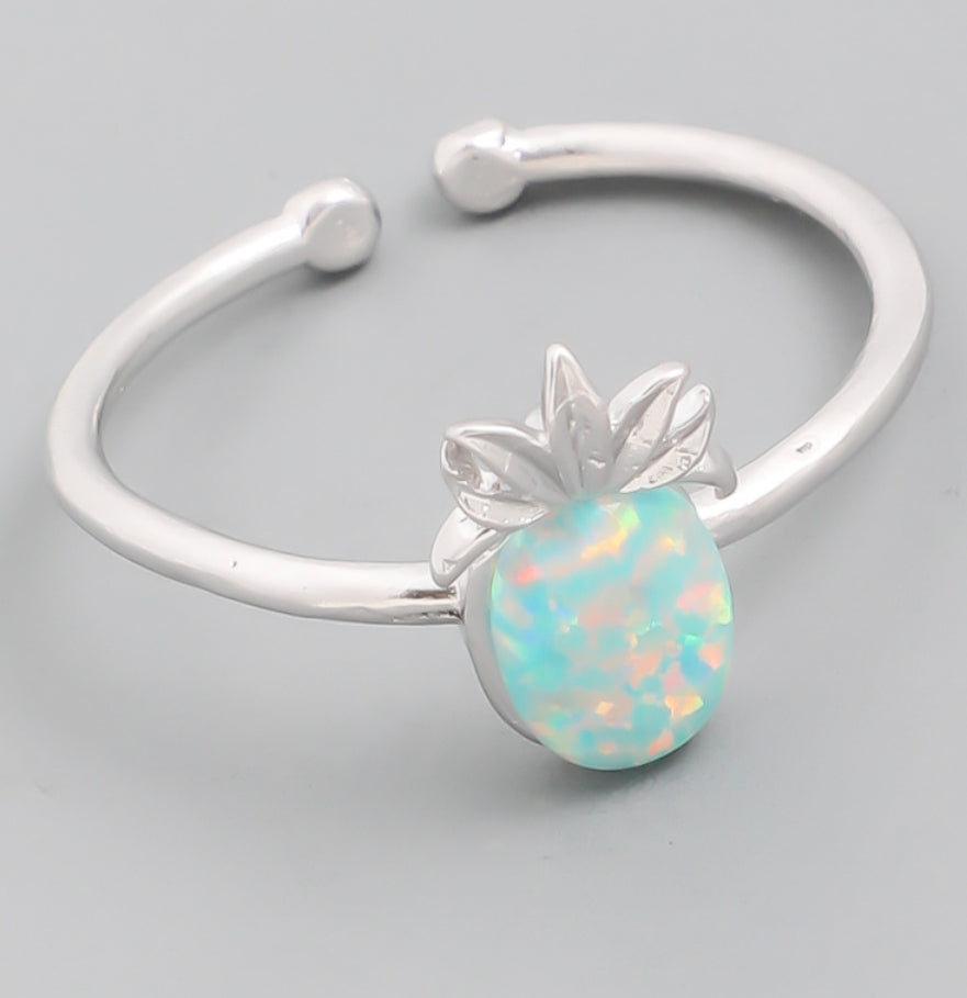 Opal Pineapple Adjustable Ring